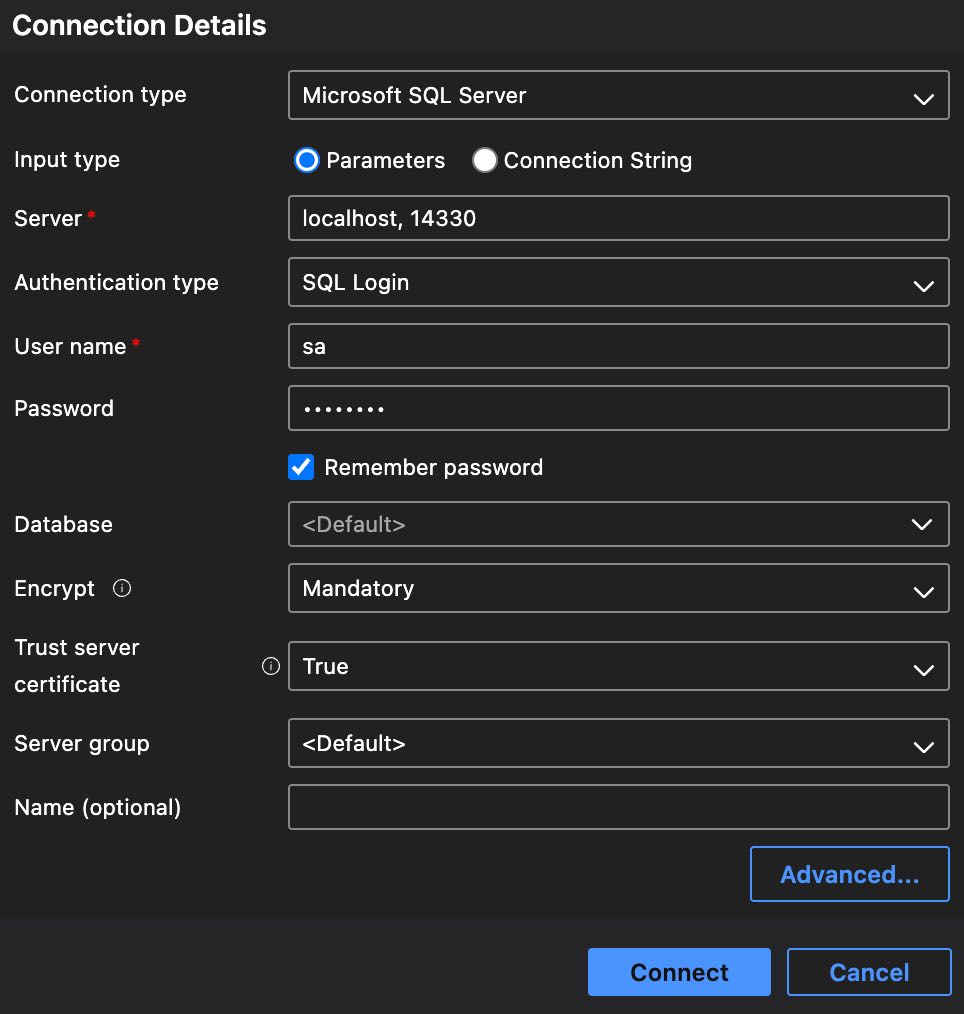 Connect to SQL server