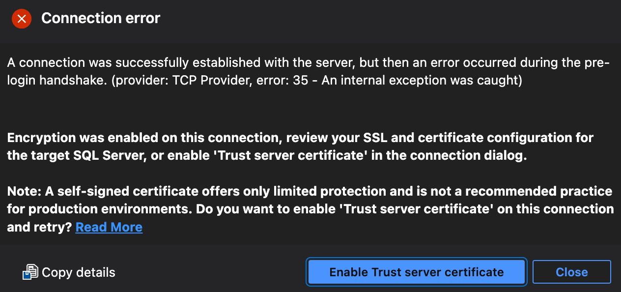 Trust the server certificate